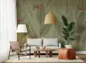 Vintage Tropical Leaves and Bird of Paradise Wall Mural 7