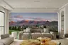 Panoramic Mountain Village Wall Mural with Warm Hues 8