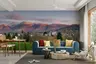 Panoramic Mountain Village Wall Mural with Warm Hues 7