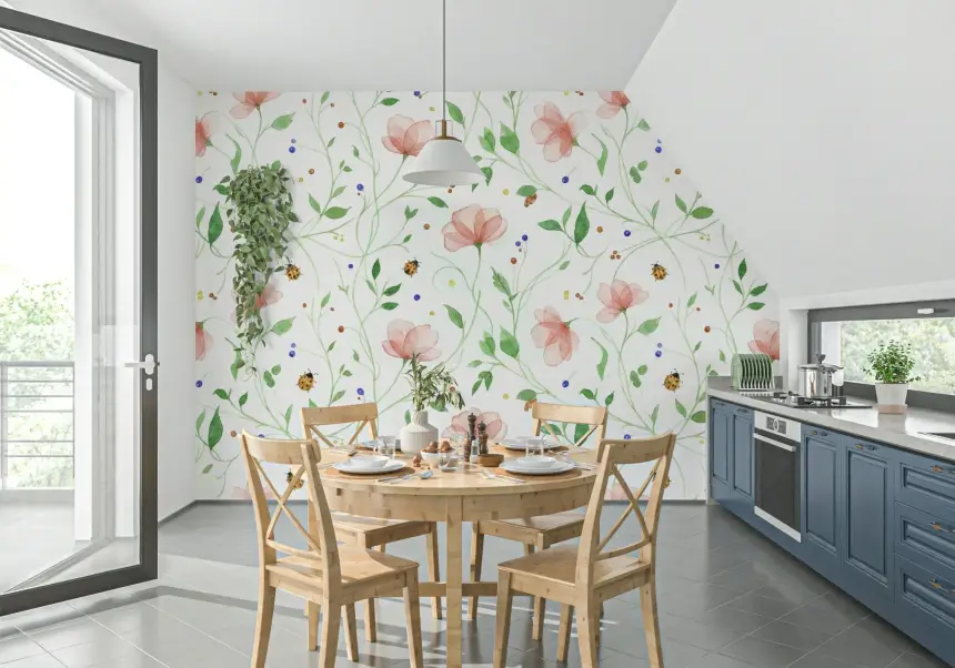 Ladybug Bloom Wall Mural