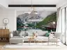 Misty Mountain Lake with Rustic Boathouse Wall Mural 8