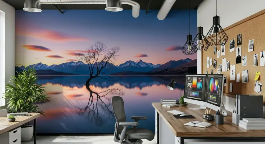 Lake Serenity Dusk Wall Mural