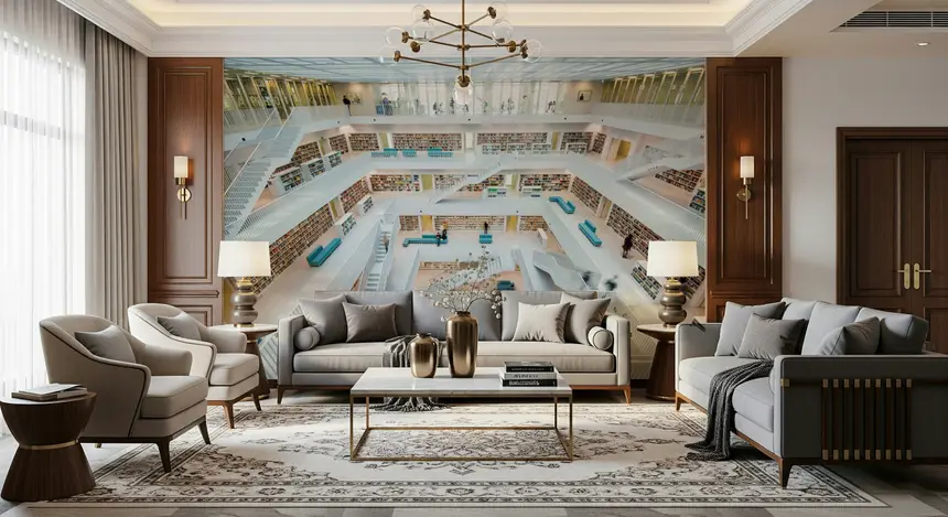Library Labyrinth Wall Mural -2268518