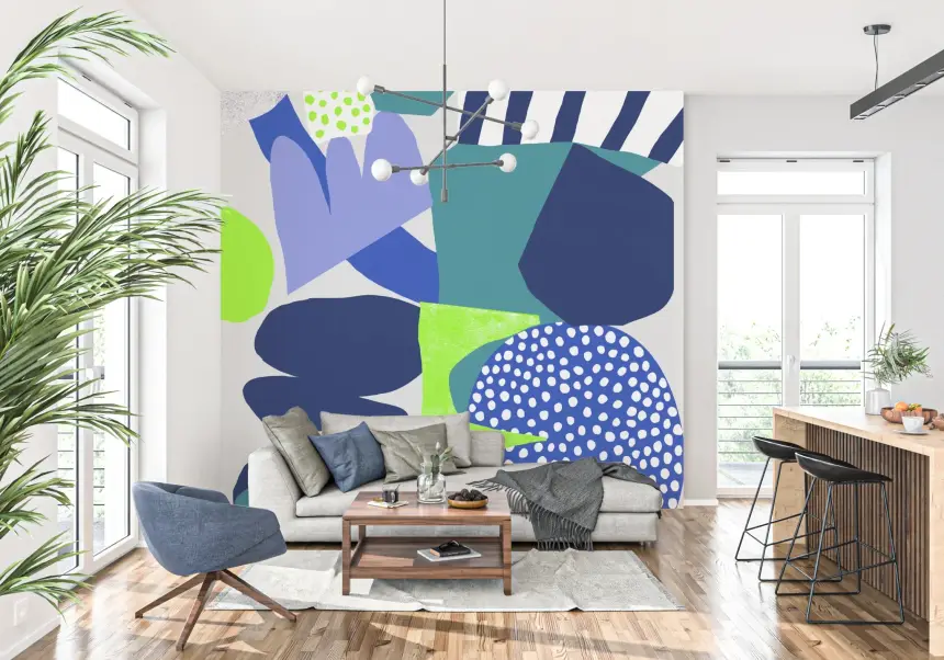 Lil Blue Wall Mural
