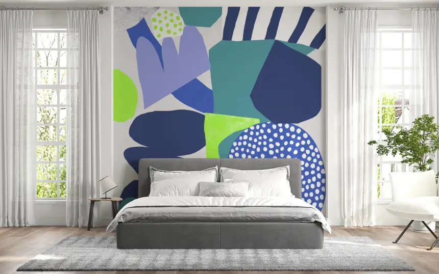 Lil Blue Wall Mural