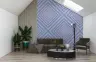 Contemporary Lavender Blue Geometric Rhombus Wallpaper 8