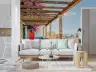 Vibrant Coastal Town Pergola Wall Mural 6