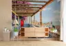 Vibrant Coastal Town Pergola Wall Mural 7