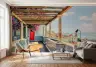 Vibrant Coastal Town Pergola Wall Mural 8