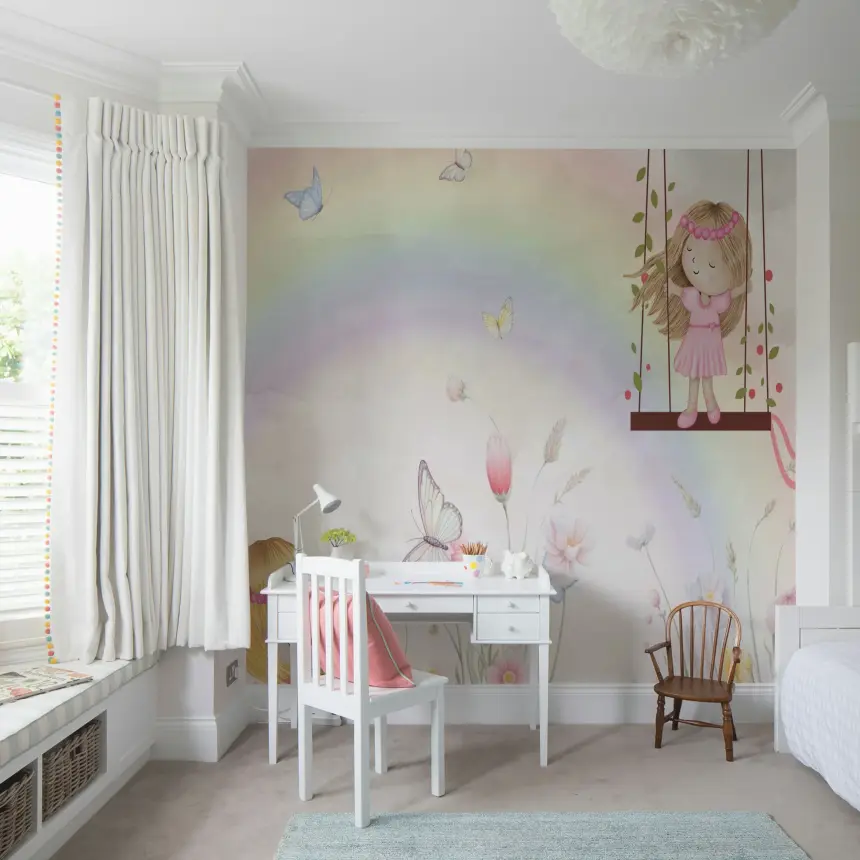 Little Girls Adventures Wall Mural