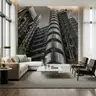 Dramatic Monochrome Industrial Architecture Wall Mural 7