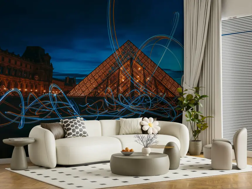 Illuminated Louvre Wall Mural -2302927