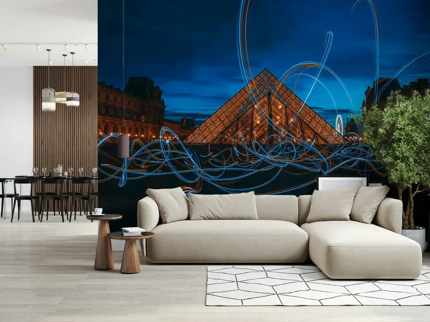 Illuminated Louvre Wall Mural -2302927