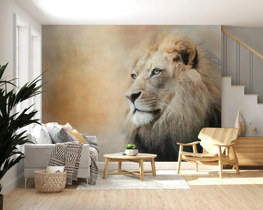 Majestic Lion Gaze Wall Mural -2244312
