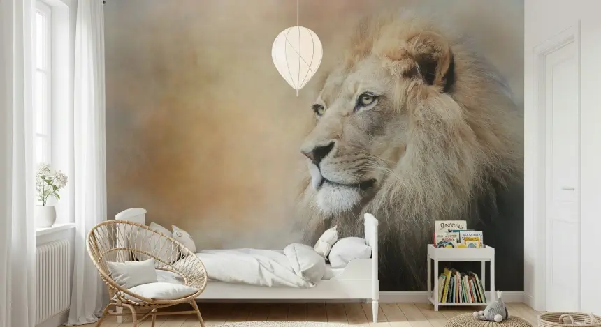 Majestic Lion Gaze Wall Mural -2244312
