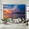 Vibrant Coastal Sunset Ocean Wall Mural 8