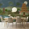 Sacred Temple Landscape Moonlight Wall Mural 7