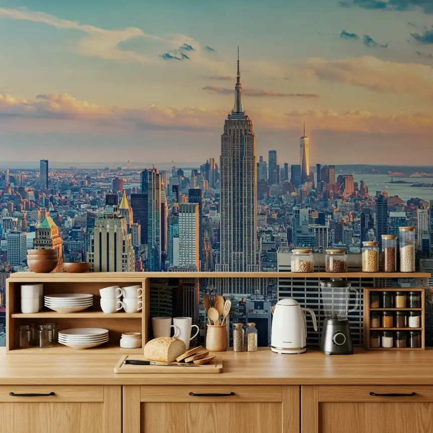 Manhattan Dawn Hues Wall Mural