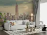 Vintage Manhattan Skyline Wall Mural with Full Moon 6