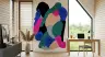 Vibrant Organic Forms Teal Fuchsia Blue Wall Mural 8