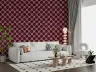 Maroon Floral Lattice Pattern Wallpaper 8