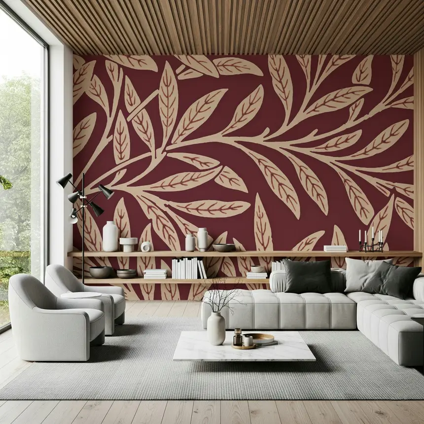 Vintage Leaf Wall Mural -2606270