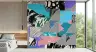 Dynamic Abstract Pattern Blocks Wall Mural with Teal Purple Hues 8