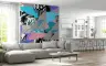 Dynamic Abstract Pattern Blocks Wall Mural with Teal Purple Hues 7