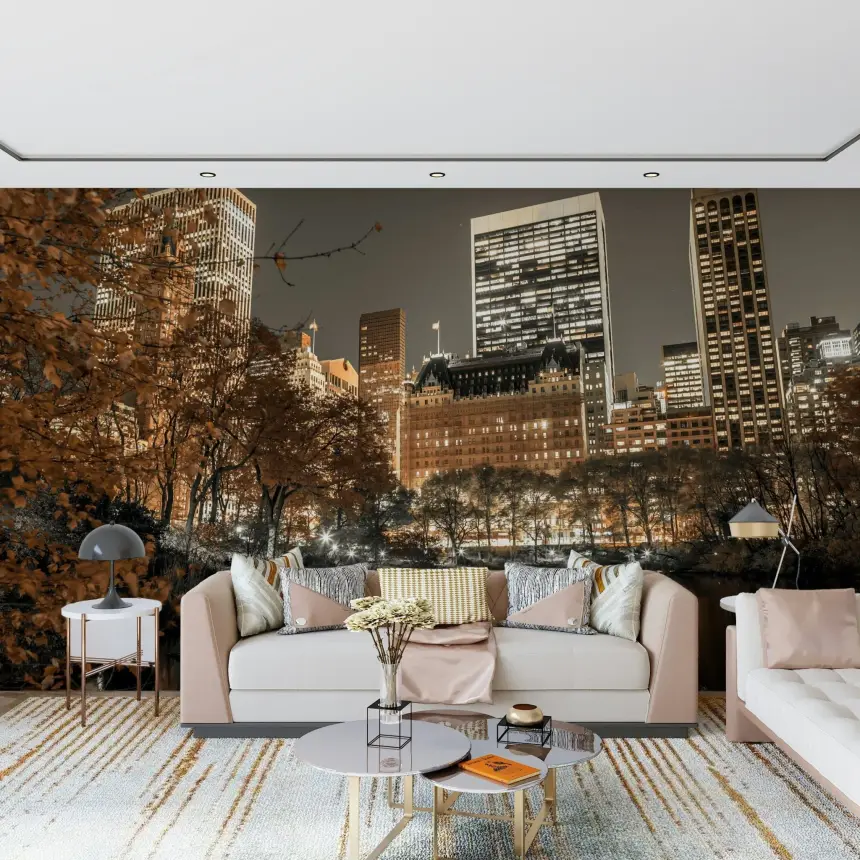 Metropolis at Dusk Wall Mural