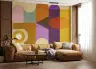 Vibrant Mid-Century Geometric Abstract Wall Mural 8