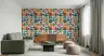 Multicolor Semicircles Triangles Ovals Wallpaper Mural 6