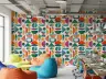 Multicolor Semicircles Triangles Ovals Wallpaper Mural 8
