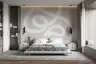 Textured Greige Organic Loops Abstract Wallpaper Mural 8