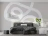 Textured Greige Organic Loops Abstract Wallpaper Mural 7