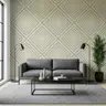 Modern Beige Grey Concentric Squares Wallpaper 7