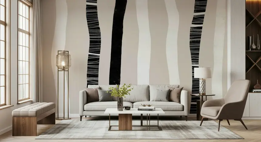 Minimalist Stripe Texture Wall Mural - 2303047