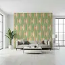 Playful Mint and Peach Geometric Diamond Wallpaper 6