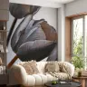 Muted Grey Tulip Petals Wall Mural 6