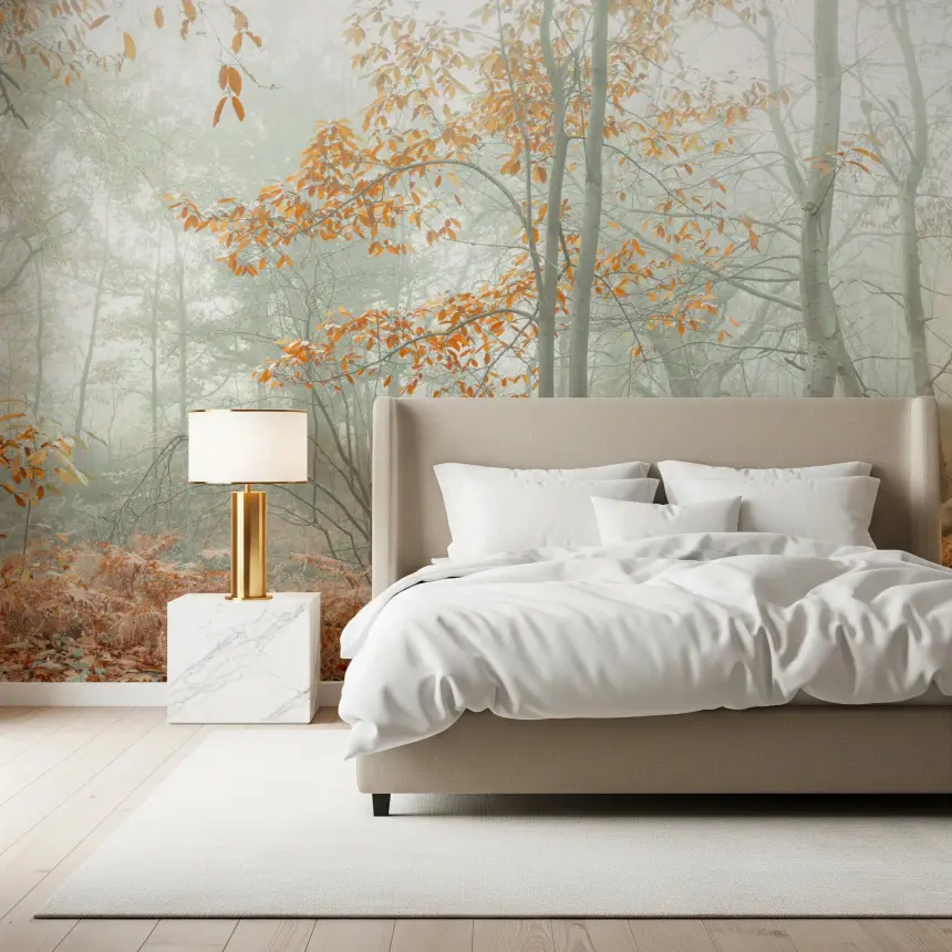 Misty Autumn Morning Wall Mural