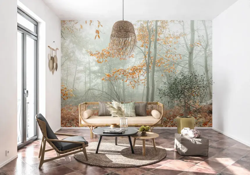 Misty Autumn Morning Wall Mural