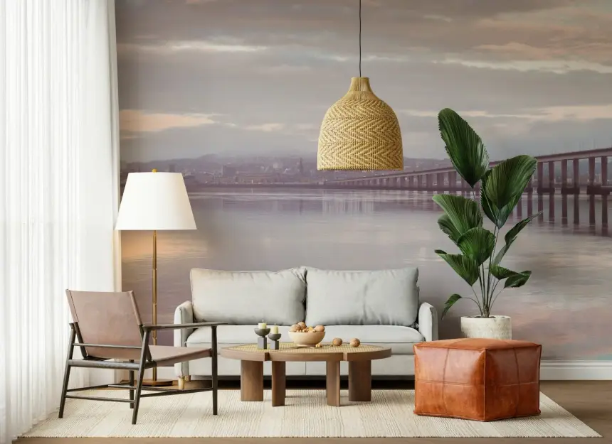 Misty Bridge Wall Mural