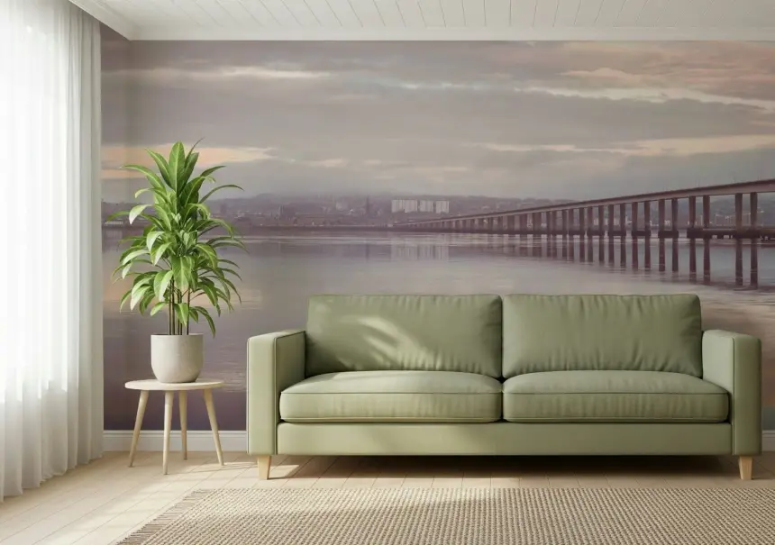 Misty Bridge Wall Mural