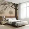 Misty Bare Trees Landscape Wall Mural 7