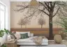 Misty Bare Trees Landscape Wall Mural 8