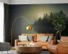 Misty Lake Forest Sunrise Wall Mural 6