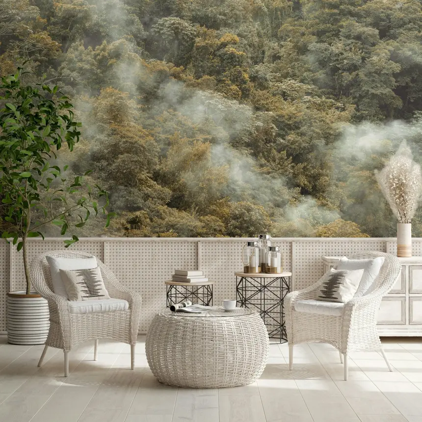 Misty Forest Canopy Wall Mural