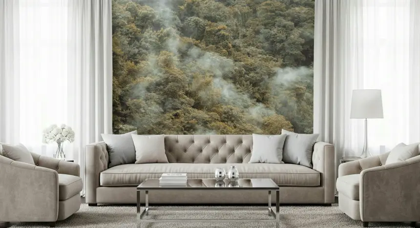 Misty Forest Canopy Wall Mural