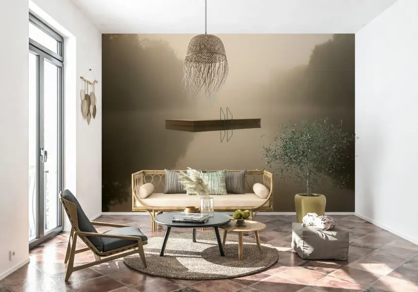 Misty Lake Retreat Wall Mural -2130139