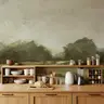 Misty Woodland Impression Wall Mural 8