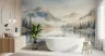 Serene Watercolor Mountain Lake Wall Mural 7